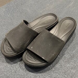 CROCS Black Slide platform Sandals